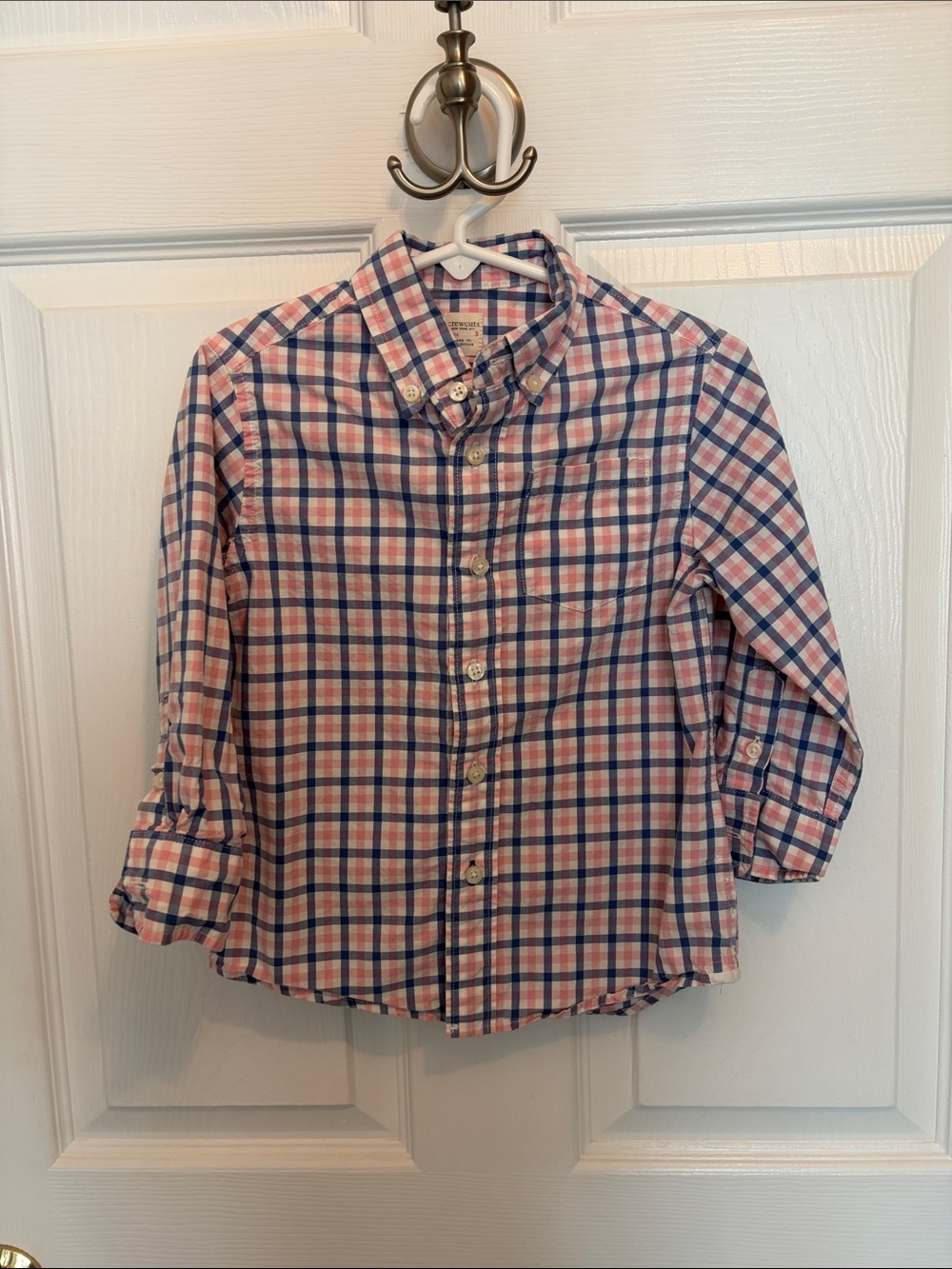 Crewcuts Boys Pink & Blue Plaid Button-Down Shirt